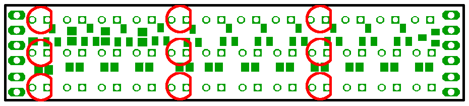 Position of the red LEDs